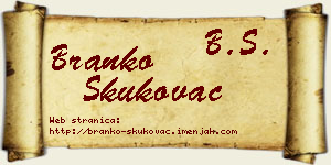 Branko Skukovac vizit kartica